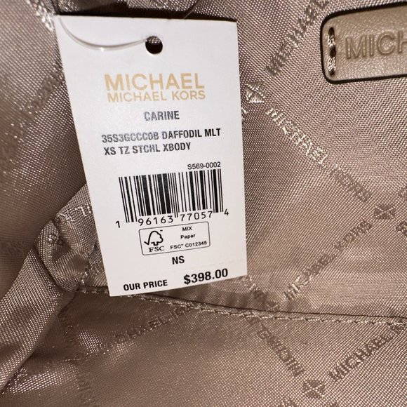 Michael Kors Travel Carine XS Crossbody Daffodil/ Top Zip Card Case Wallet Multi - Picture 7 of 12